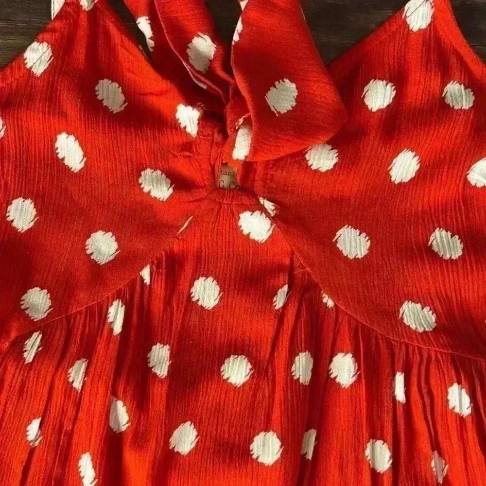 Band of Gypsies Ruffle Polka Dot Sweetheart Mini Sun Dress in Red, Medium NWT - Picture 5 of 13